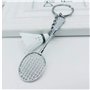 Zonfer Porte-clés Badminton avec Racket Ball, Accessoires (Blanc)