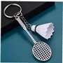 Zonfer Porte-clés Badminton avec Racket Ball, Accessoires (Blanc)