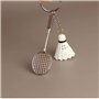 Zonfer Porte-clés Badminton avec Racket Ball, Accessoires (Blanc)