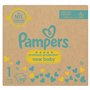 Pampers Premium Protection New Baby Taille 1 180 couches 2 kg à 5 kg Paquet mensuel + Lingettes Pampers Harmonie Aqua Baby Wipes