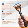 Gillette Recharges De Rasoir Fusion5 Pour Hommes, Pack De 12, AUTHENTIQUES, Cartouches Avec Bande Lubrifiante Et 5 Lames Pour Un