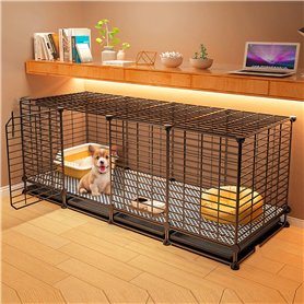 VIOLK Cage XXL Grand Chien Niche Extérieur Avec Coussin - Box Grillagé Diverses Tailles Pour Intérieur Et Maison (Taille : 145 *