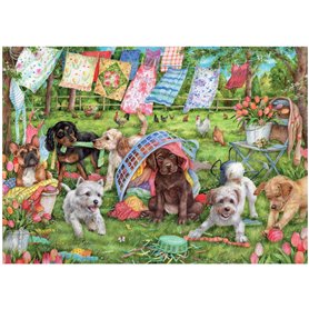 Falcon Deluxe Puppies in The Garden Jigsaw Puzzle (1000 Pieces)