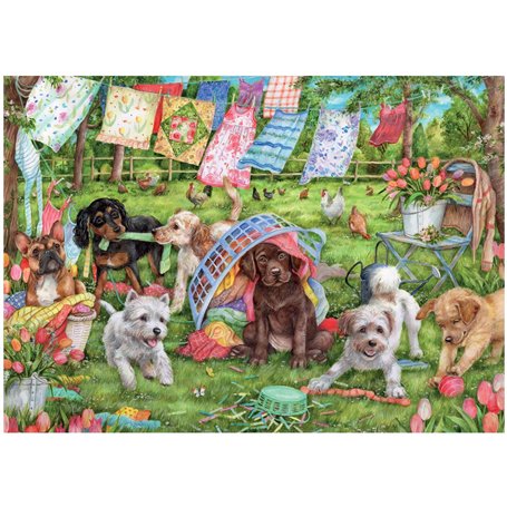 Falcon Deluxe Puppies in The Garden Jigsaw Puzzle (1000 Pieces)
