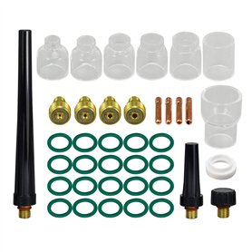 RIVERWELD Corps de Collet Diffuseur de Gaz TIG 13N 45V série Coupes en Verre Transparent Buse en Quartz 10# 16