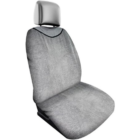 Dunlop Housses de siège en Tissu éponge - 130 x 70 cm - Ajustement Universel - Lavable en Machine - Gris