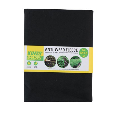 Kinzo Toile de Paillage - Tissu Anti-Mauvaises Herbes 500 x 150 cm - Couverture en Polaire pour Jardin et Chemins - Couverture p