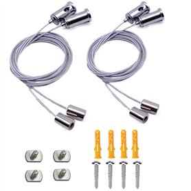 4 Pcs Ajustable Suspension Fil Suspension Luminaire Cable en Acier Inoxydable Kit