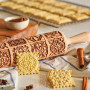 Rouleau à pâtisserie en Bois, Rouleau Embosseur, Rouleau à Pâtisserie en Relief, Motifs en 3D Parfait pour DIY Faire Cuire Biscu