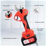 OUTIGO Sécateur Électrique Sans fil, 40mm Secateur Electrique 6000 mAh, Sécateur électrique avec Écran avec 2 Batteries de 3.0Ah