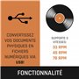 Lenco Platine Vinyle Bluetooth LS-55 - Tourne-disque avec haut-parleurs intégrés - Encodage direct MP3 sur support de stockage -