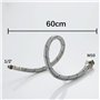 2 pcs (1/2 60cm) Tuyau de Rechange pour Robinetterie de Cuisine Flexible Sanitaire Inox Tuyau Tressé en Acier Inoxydable