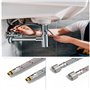 hiahaz,2 pcs (1/2 60cm) Tuyau de Rechange pour Robinetterie de Cuisine Flexible Sanitaire Inox Tuyau Tressé en Acier Inoxydable 