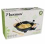 Bestron AEW100AS Wok électrique avec poignées en bambou, poêle wok XL avec couvercle en verre au design asiatique, spatule en ba