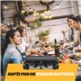 Tristar Raclette - 8 personnes - Surface de cuisson 42 x 23 cm - Thermostat réglable avec anneau lumineux - 1400 W - Noir - RA-2