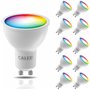 CALEX Lot de 10 Smart Ampoules LED GU10 RGB CCT WiFi