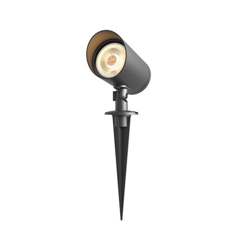 CALEX Spot de Sol sur Piquet avec GU10 LED - Lumière Blanche Chaude (2700K) - Capteur Jour/Nuit - Convient à l'Extérieur - Insta