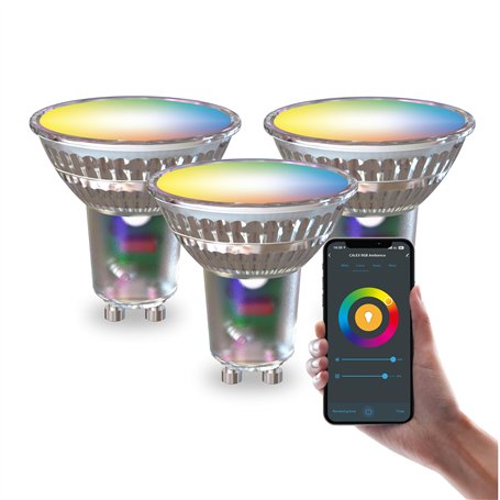 CALEX Lot de 3 Smart Ampoule LED GU10 RGB CCT WiFi