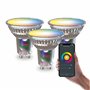 CALEX Lot de 3 Smart Ampoule LED GU10 RGB CCT WiFi
