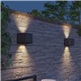Calex Caserta Applique Murale Solaire, Lot de 2, Éclairage Haut et Bas Extérieur, Lampe de Jardin Alimentée par Énergie Solaire,
