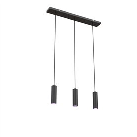 CALEX Suspension Intelligente - Smart GU10-3 Lumières - Noir Mat - Aluminium - Spots Orientables - Installation Facile