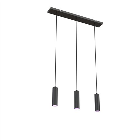 CALEX Suspension Intelligente - Smart GU10-3 Lumières - Noir Mat - Aluminium - Spots Orientables - Installation Facile