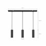 CALEX Suspension Intelligente - Smart GU10-3 Lumières - Noir Mat - Aluminium - Spots Orientables - Installation Facile