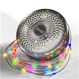 CALEX Guirlande lumineuse rechargeable et rétractable alimentée par piles RVB et lumière blanche chaude pour jardin