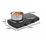 Plaque de cuisson vitrocéramique 2 feux Princess 303021 - 16 et 19 cm de diamètre - 5 réglages - 800 et 1 200 W, Noir