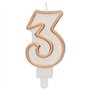 Folat Numéro Simply Chique Gold Chiffre 3-9 cm-Bougies décoration de D'anniversaire