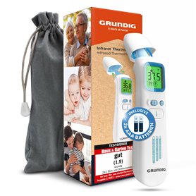 GRUNDIG Thermomètre fébrile gagnant du test – pas de frais de suivi – Thermomètre pour bébés
