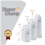Diaper Champ Seau a couches - Blanc/Argent