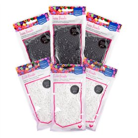 Vaessen Creative Kit Perles à Repasser 2 x 1100 Pièces Noir et Blanc de 5 mm – pour Loisirs Créatifs