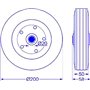 ProPlus Roulette Roue Jockey Jante métal avec Pneu Caoutchouc 200x50mm