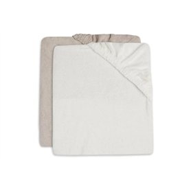 Lot de 2 housses matelas à langer 50x70 cm Éponge Ivoire et Nougat - Jollein