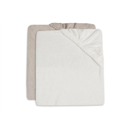 Lot de 2 housses matelas à langer 50x70 cm Éponge Ivoire et Nougat - Jollein