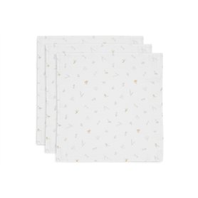 Jollein Lot de 3 Serviettes en Mousseline pour bébé – Lovely Birds – 70 x 70 cm – 100% Coton – Lingettes pour bébé – Certifiées