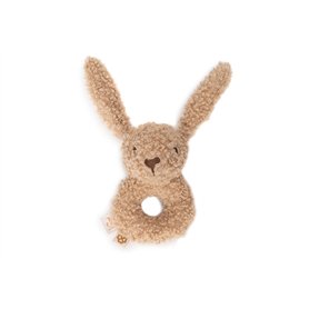 Jollein Hochet bébé - Bunny Riverside - Biscuit - 100% polyester - 13 x 11 x 7 cm
