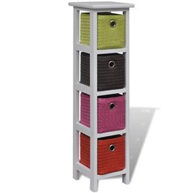 vidaXL Bois de Paulownia Etagère de Rangement et Paniers Stockage Maison