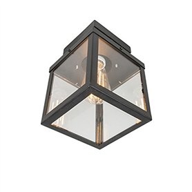 Qazqa rotterdam - Plafonnier - 1 lumière - L 160 mm - Noir - Moderne - éclairage extérieur - éclairage intérieur