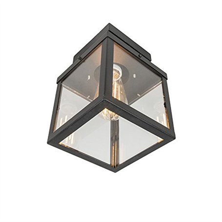 Qazqa rotterdam - Plafonnier - 1 lumière - L 160 mm - Noir - Moderne - éclairage extérieur - éclairage intérieur