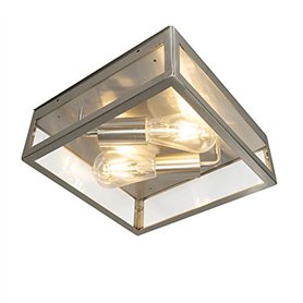 Qazqa rotterdam - Plafonnier - 2 lumière - L 280 mm - Acier - Moderne - éclairage extérieur - éclairage intérieur