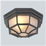 Qazqa bri - Plafonnier - 1 lumière - Ø 265 mm - Gris foncé - Rustique - éclairage extérieur