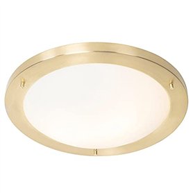 Qazqa yuma - Plafonnier - 2 lumière - Ø 41 cm - Doré/Laiton - Moderne - éclairage extérieur - Salle de bains