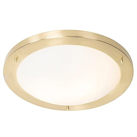 Qazqa yuma - Plafonnier - 2 lumière - Ø 41 cm - Doré/Laiton - Moderne - éclairage extérieur - Salle de bains