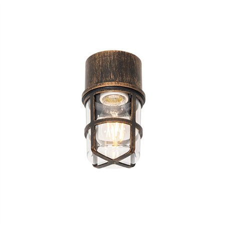 QAZQA kiki - Plafonnier - 1 lumière - Ø 92 mm - Doré/Laiton - Moderne - éclairage extérieur - Salle de bains