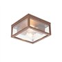 Qazqa charlois - Plafonnier - 2 lumière - L 24 cm - Brun rouille - Design, Industriel - éclairage extérieur - Salle de bains