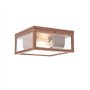 Qazqa charlois - Plafonnier - 2 lumière - L 24 cm - Brun rouille - Design, Industriel - éclairage extérieur - Salle de bains