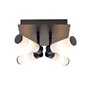 Qazqa bath - Plafonnier - 4 lumière - L 23 cm - Noir - Moderne - éclairage extérieur - Salle de bains