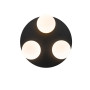 Qazqa cederic - Plafonnier - 3 lumière - Ø 23 cm - Noir - Moderne - éclairage extérieur - Salle de bains